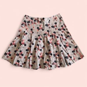 French Connection Cotton Patterned Grey Flare Mini Skirt
